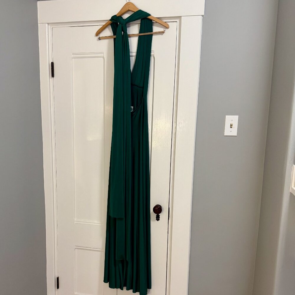 Twobirds Forest Green Convertible Bridesmaid Dres… - image 3